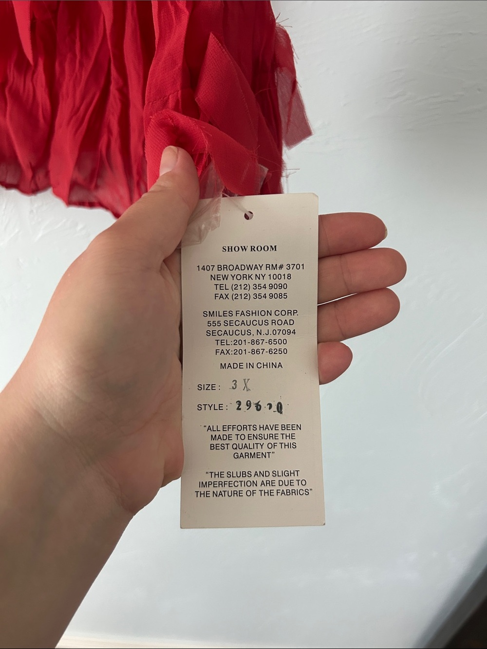 Unique Spectrum Red Ruffle Button-Front Blouse - Picture 3 of 7